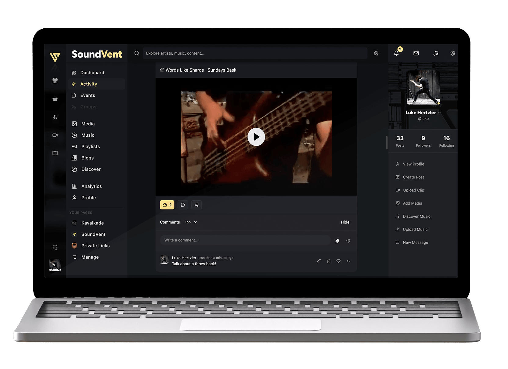 SoundVent Social Network